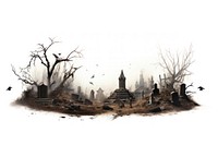 Graveyard outdoors cemetery white background. AI generated Image by rawpixel.