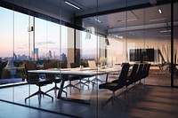 Window meeting room interior modern. AI generated Image by rawpixel.
