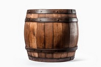 A oak barrel photo keg white background. 