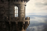Watchtower photo stone castle. AI generated Image by rawpixel.