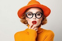 Autumn color style outfit portrait glasses sunglasses. AI generated Image by rawpixel.
