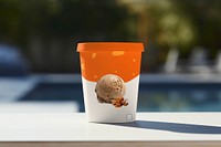 Orange ice-cream pint tub