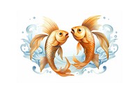 Pisces goldfish animal white background. AI generated Image by rawpixel.