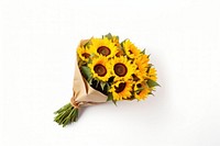 Sunflower plant white background flower bouquet. AI generated Image by rawpixel.