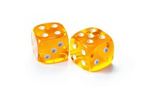 Dice game white background opportunity. 