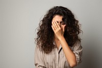 Hispanic woman frustration tired adult. AI generated Image by rawpixel.