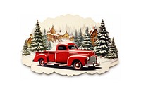 Vintage christmas vehicle truck plant. 