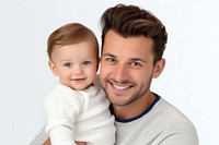 Smiling father portrait smile baby. AI generated Image by rawpixel.