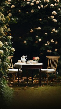 Photo of aftenoon tea in the garden. AI generated Image by rawpixel.
