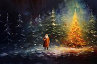 Christmas background in impressionist style. 