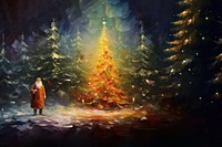 Christmas background in impressionist style. 