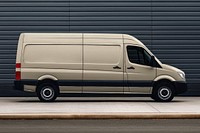 Beige van vehicle with design space