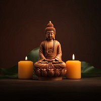 Photo of a buddhist great candle. 