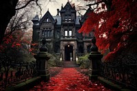 Ghost mansion house architecture building. AI generated Image by rawpixel.