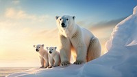 photo of polar bears in the arctic. 