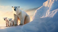 photo of polar bears in the arctic. 