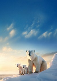 photo of polar bears in the arctic. 