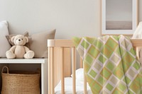 Baby crib, room interior