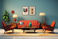 Mid century modern living room architecture furniture chair.