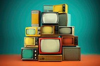 Retro TV screens mockup, digital device psd