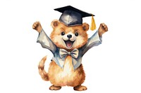 Graduation celebration mammal animal. AI generated Image by rawpixel.