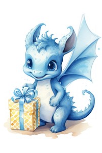 Baby blue dragon animal celebration cute. 