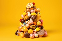 Delicious candy arrangement confectionery dessert yellow. 