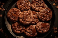 Delicious chocolate cookies dessert plate food. 