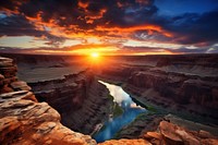 Canyon landscape outdoors nature sunset. 