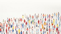 Colored pencil texture illustration of crowd.  