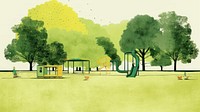 Simplified public park in minimalism. AI generated Image by rawpixel. 