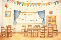 Cute party classroom architecture furniture balloon. 