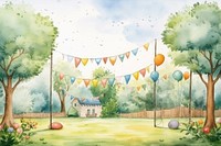 Cute party garden painting outdoors balloon. 