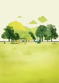 Simplified public park in minimalism.  