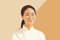 Asian chef woman portrait smiling face. 