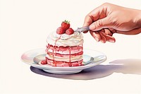 Hand cooking dessert berry cream fruit. AI generated Image by rawpixel.