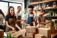 Business owners packing box cardboard adult. AI generated Image by rawpixel.