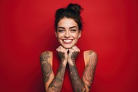 Tattoos fashion smiling smile. 