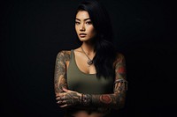 Tattoos portrait jewelry fashion. AI generated Image by rawpixel.