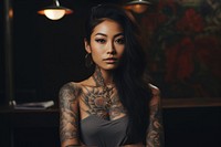 Tattoos portrait fashion photo. AI generated Image by rawpixel.