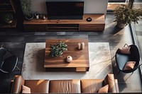 Modern living room furniture table chair. 