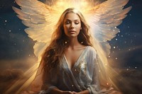 Spiritual awakening portrait angel adult. 