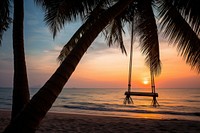 Swing beach tree outdoors. AI generated Image by rawpixel.