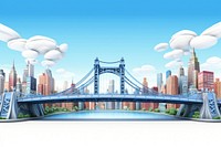 City bridge architecture landscape panoramic. 