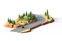 Highway road isometric cartoon white background outdoors. AI generated Image by rawpixel.