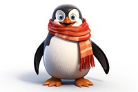 Penguin wearing scarf cartoon animal winter. 