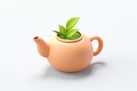 Teapot plant herbs white background. 