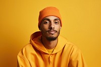 Beanie portrait yellow adult. AI generated Image by rawpixel.