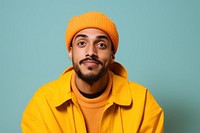 Beanie portrait yellow adult. 