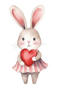 A bunny holding heart mammal animal toy. 